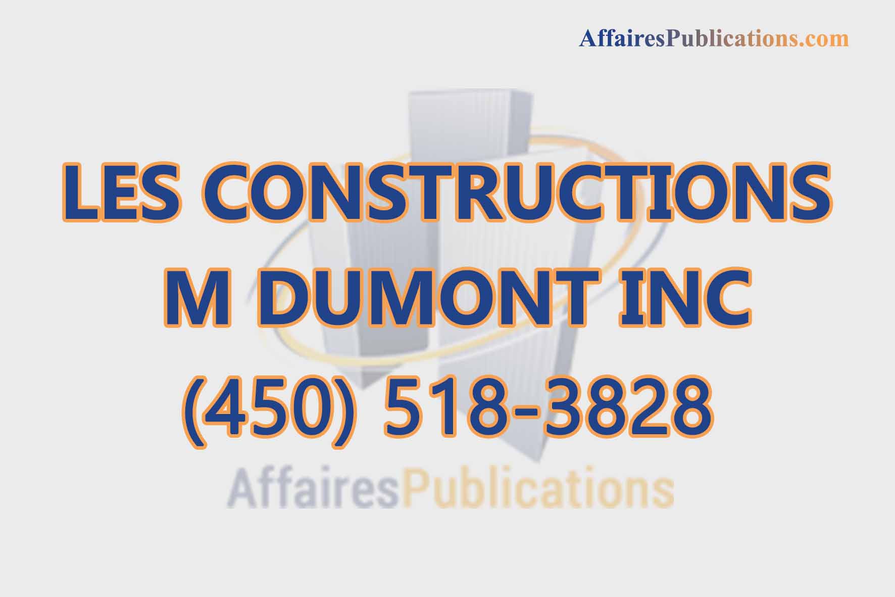 LES CONSTRUCTIONS M DUMONT