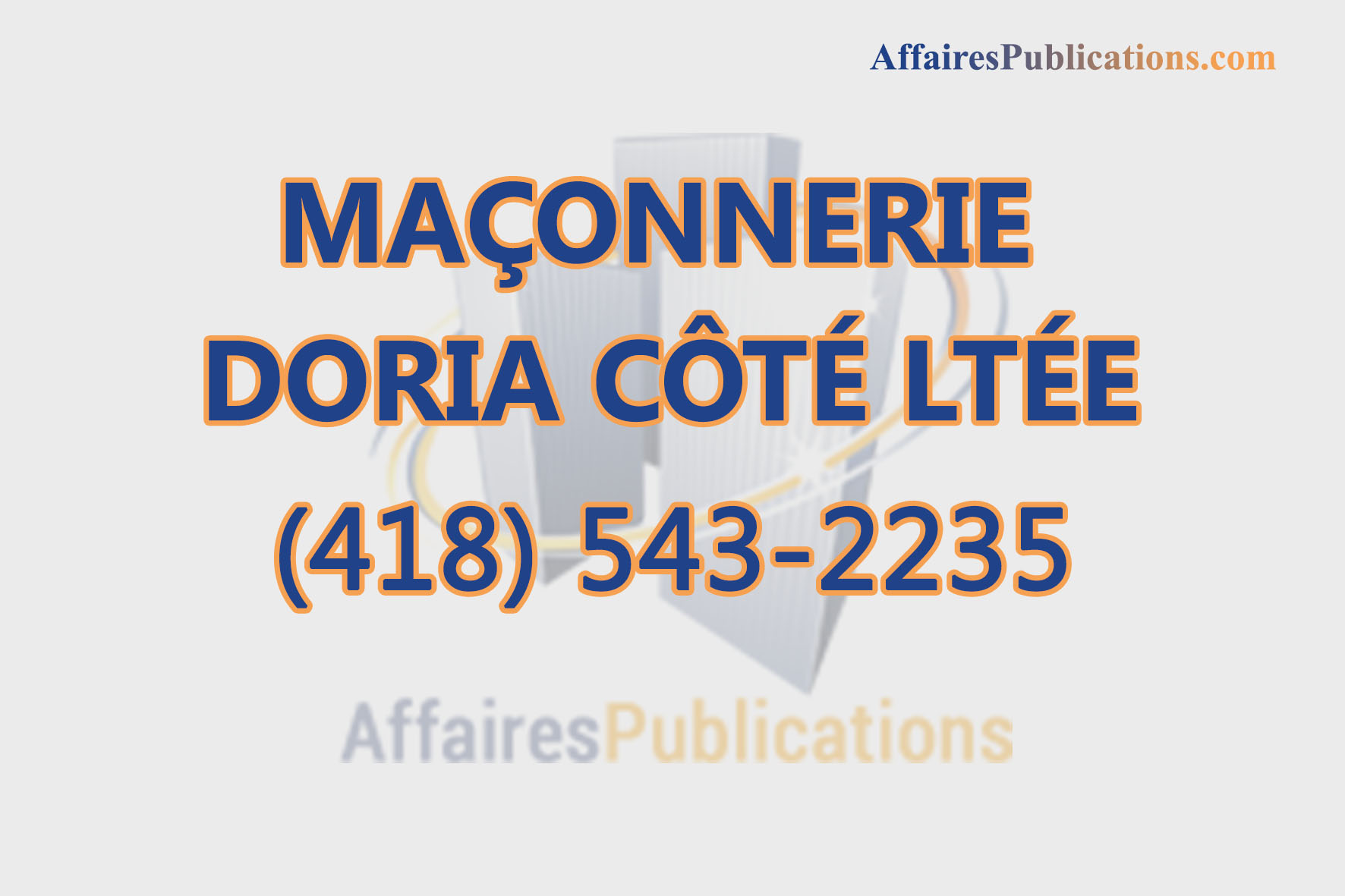 MAÇONNERIE DORIA CÔTÉ LTÉE