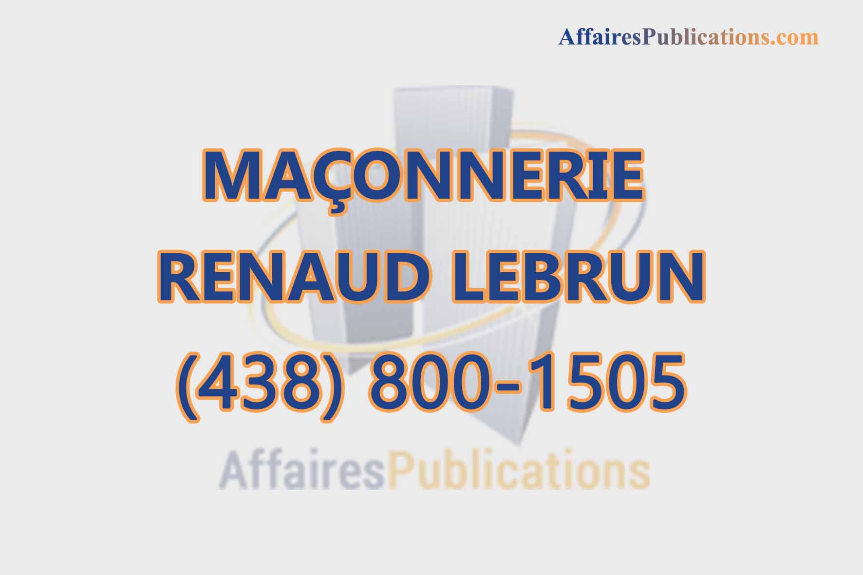 MAÇONNERIE RENAUD LEBRUN