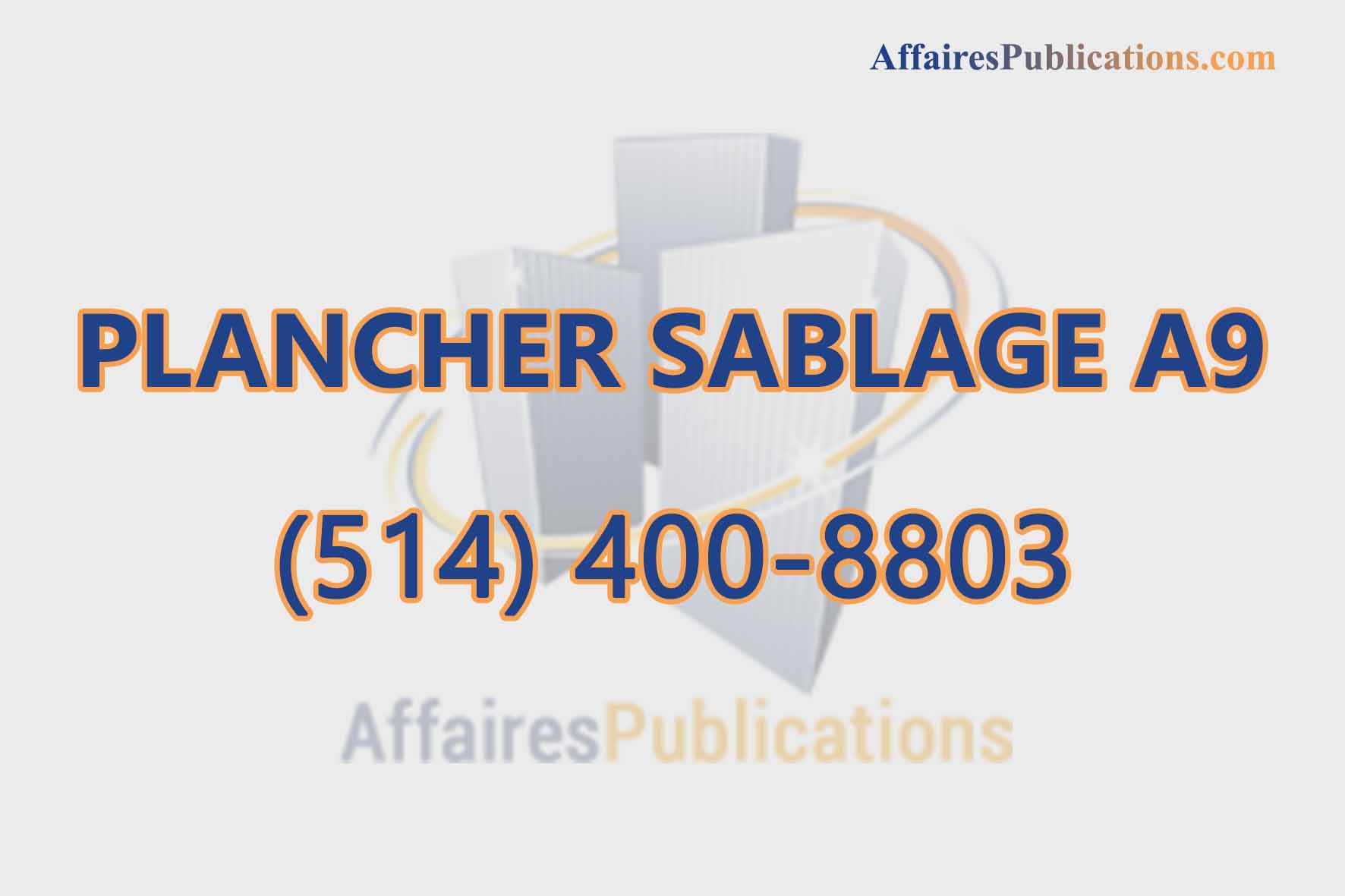 PLANCHER SABLAGE A9
