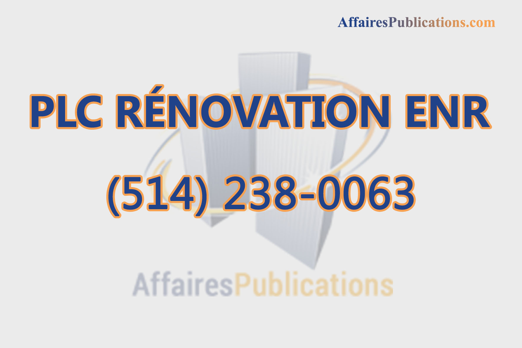 PLC RÉNOVATION ENR