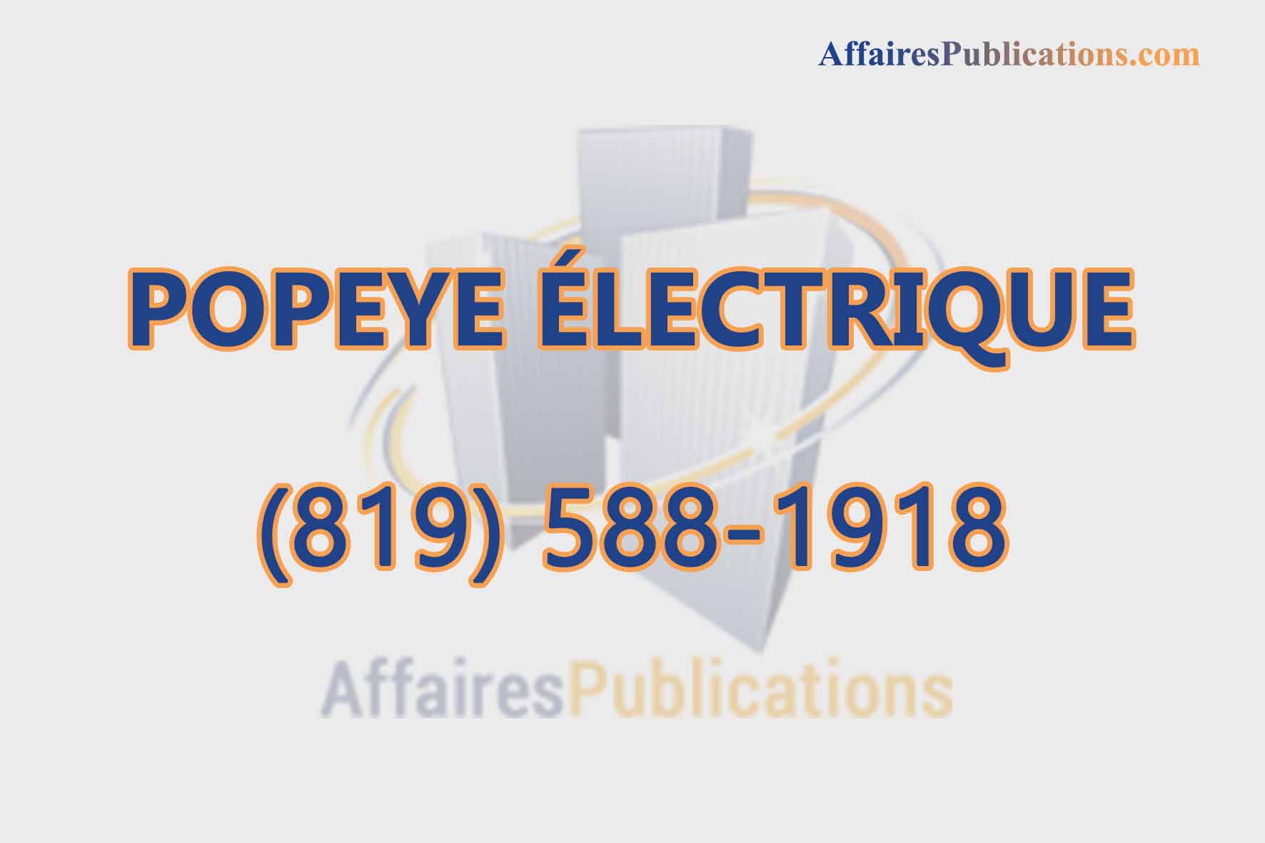 POPEYE ÉLECTRIQUE INC