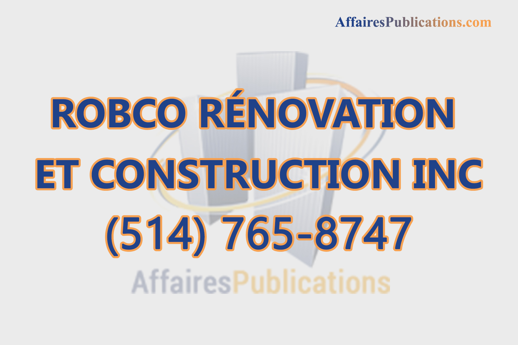 ROBCO RÉNOVATION ET CONSTRUCTION INC