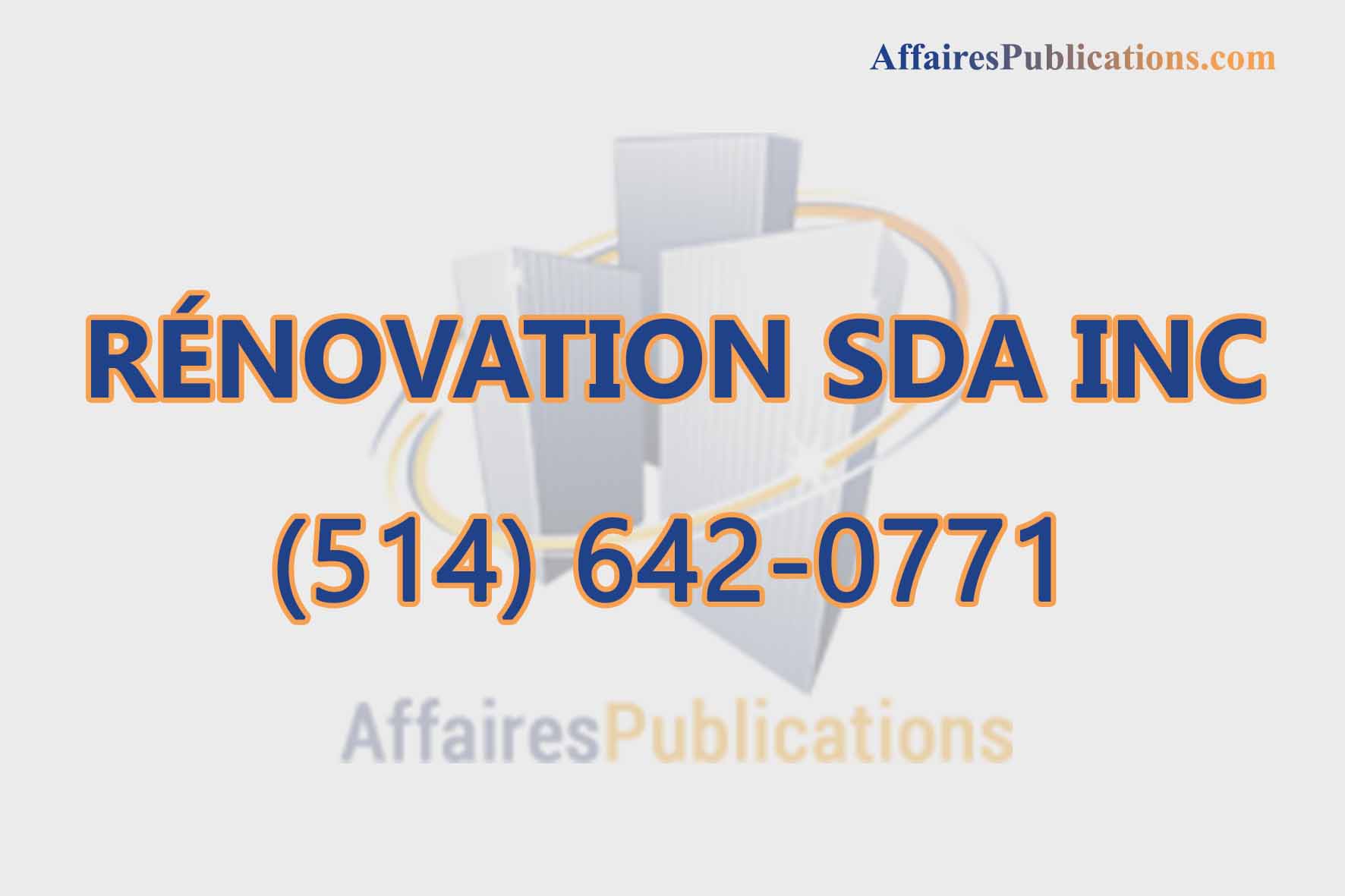 RÉNOVATION SDA INC