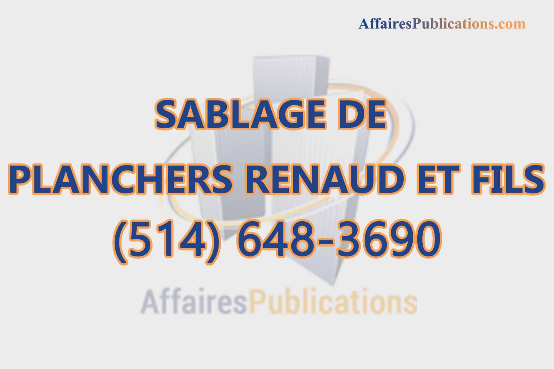 SABLAGE DE PLANCHERS RENAUD ET FILS