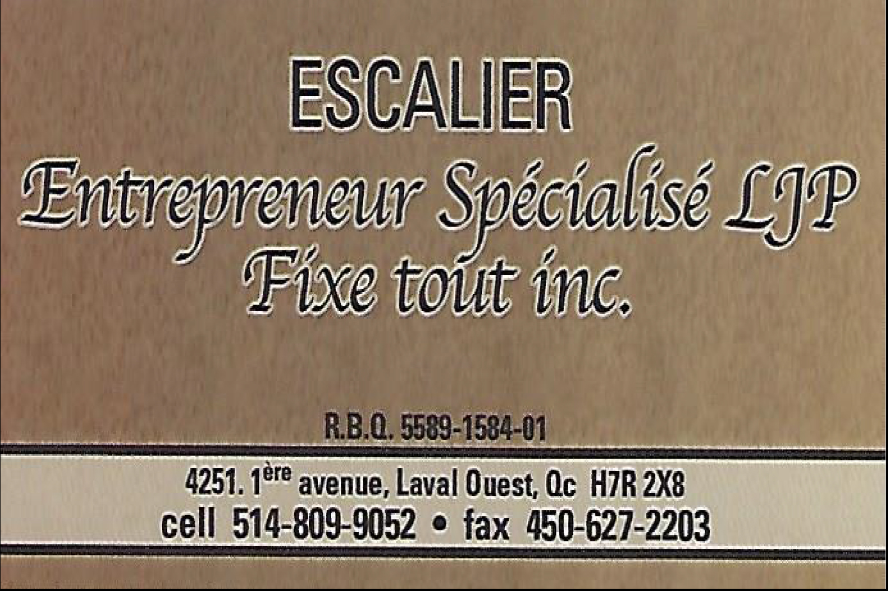 ENTREPRENEUR SPÉCIALISÉ LJP FIXE TOUT INC