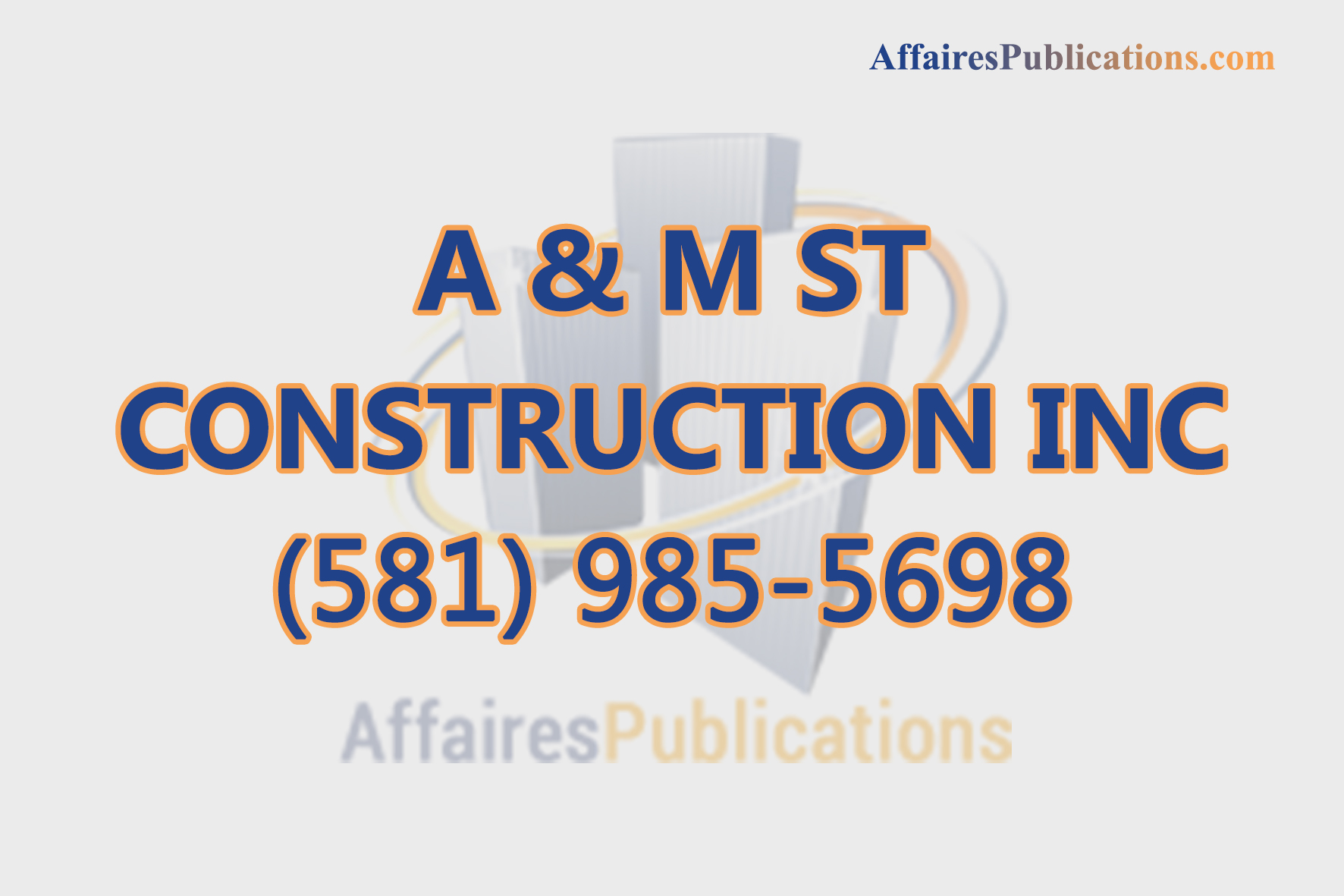 A & M ST CONSTRUCTION INC