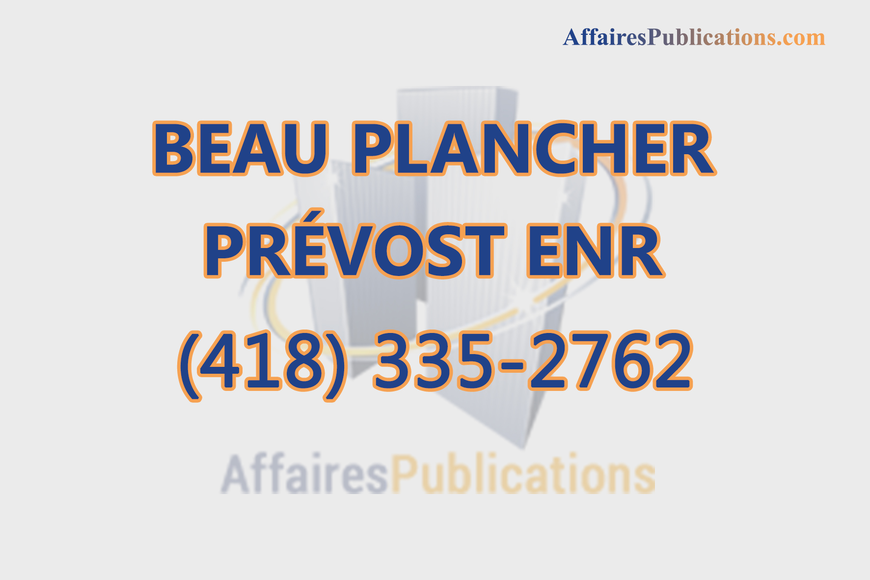 BEAU PLANCHER PRÉVOST ENR