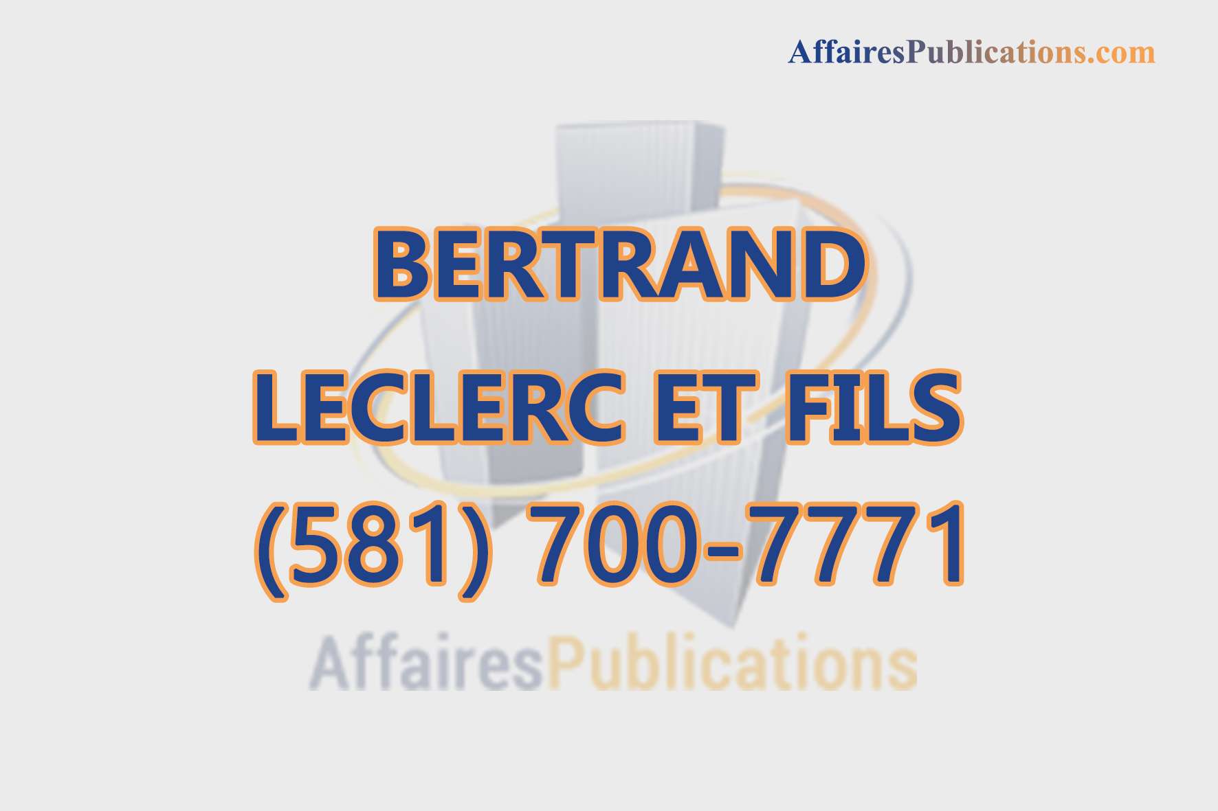 BERTRAND LECLERC ET FILS
