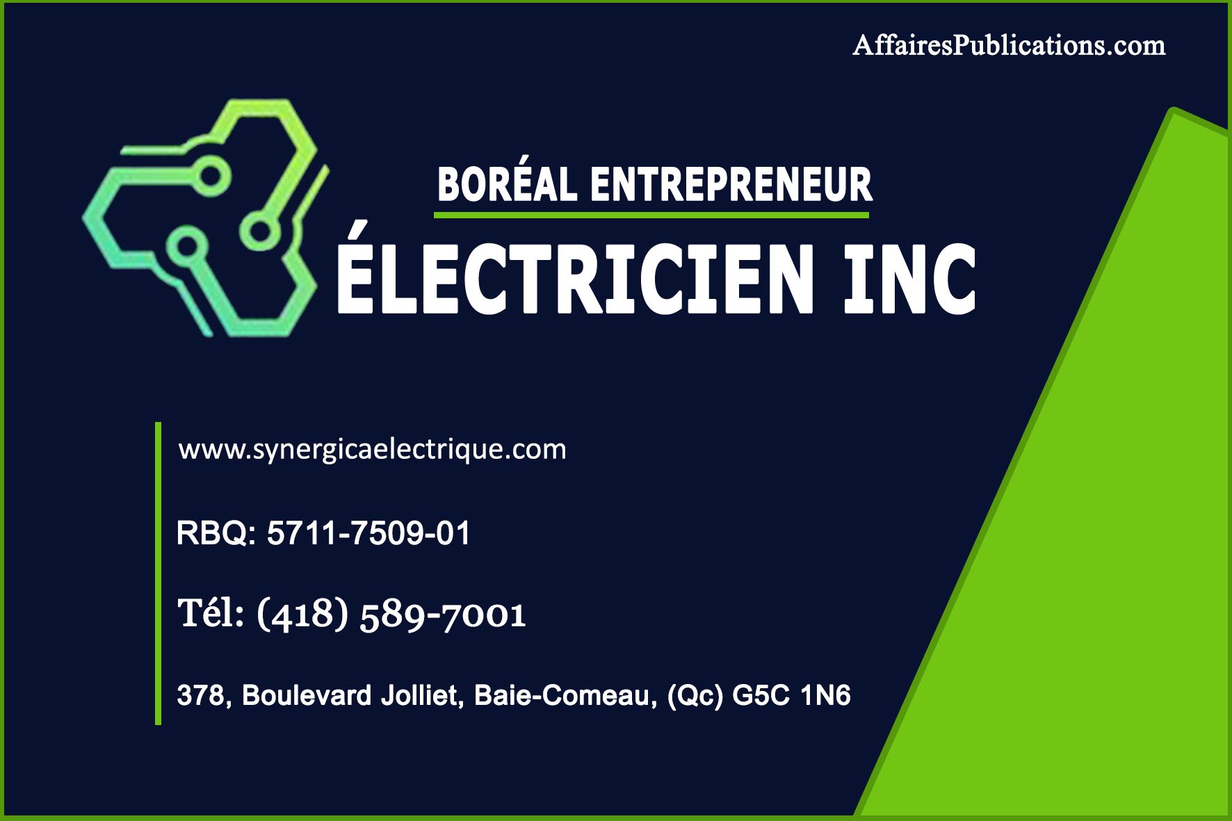 BORÉAL ENTREPRENEUR ÉLECTRICIEN INC
