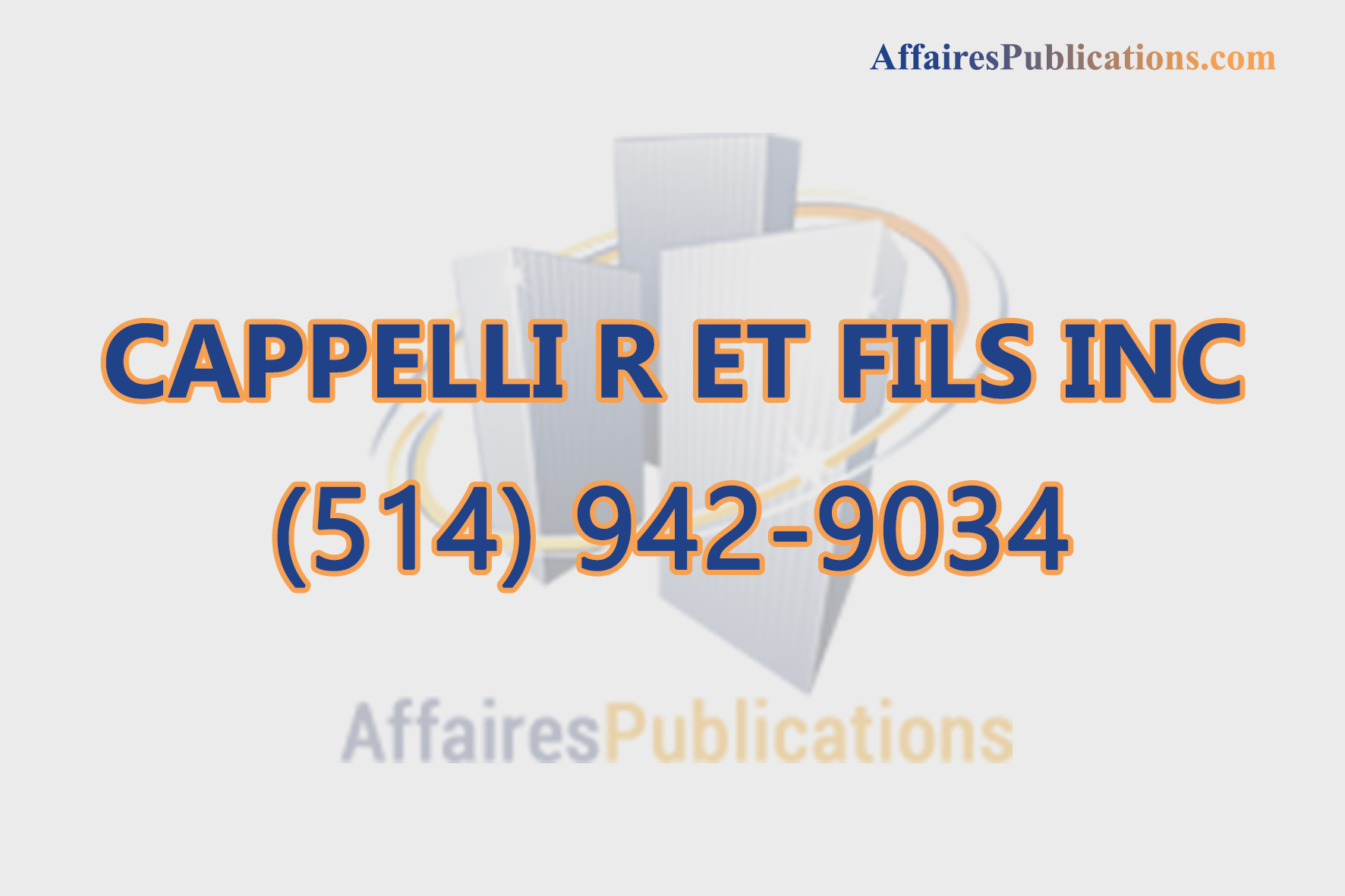 CAPPELLI R ET FILS INC