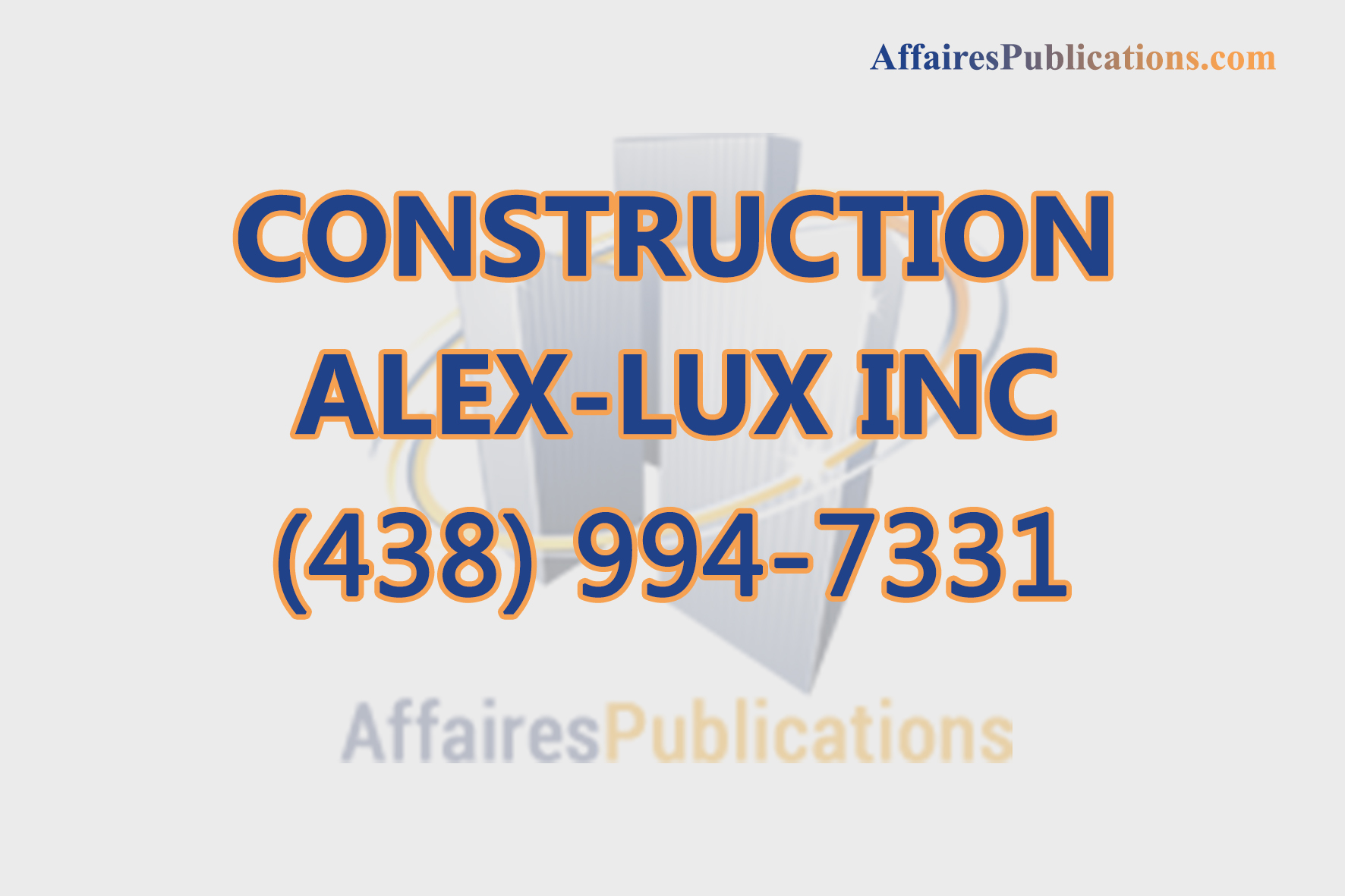 CONSTRUCTION ALEX-LUX INC