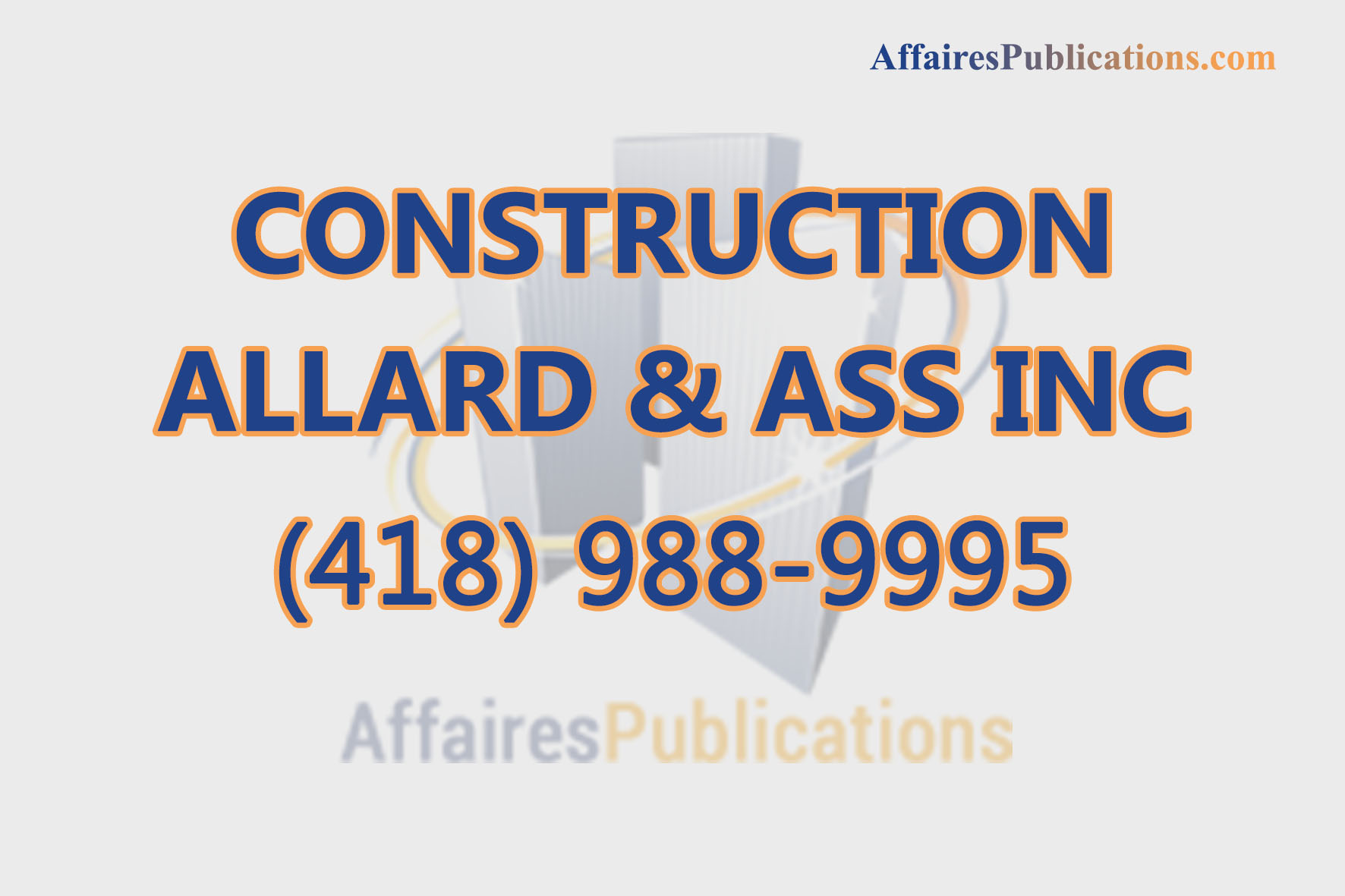 CONSTRUCTION ALLARD & ASS INC