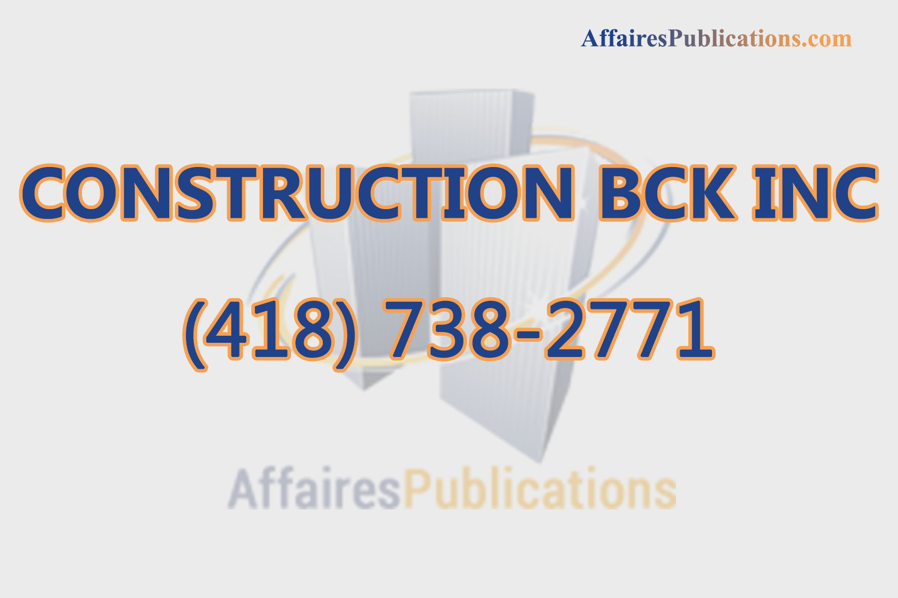 CONSTRUCTION BCK INC