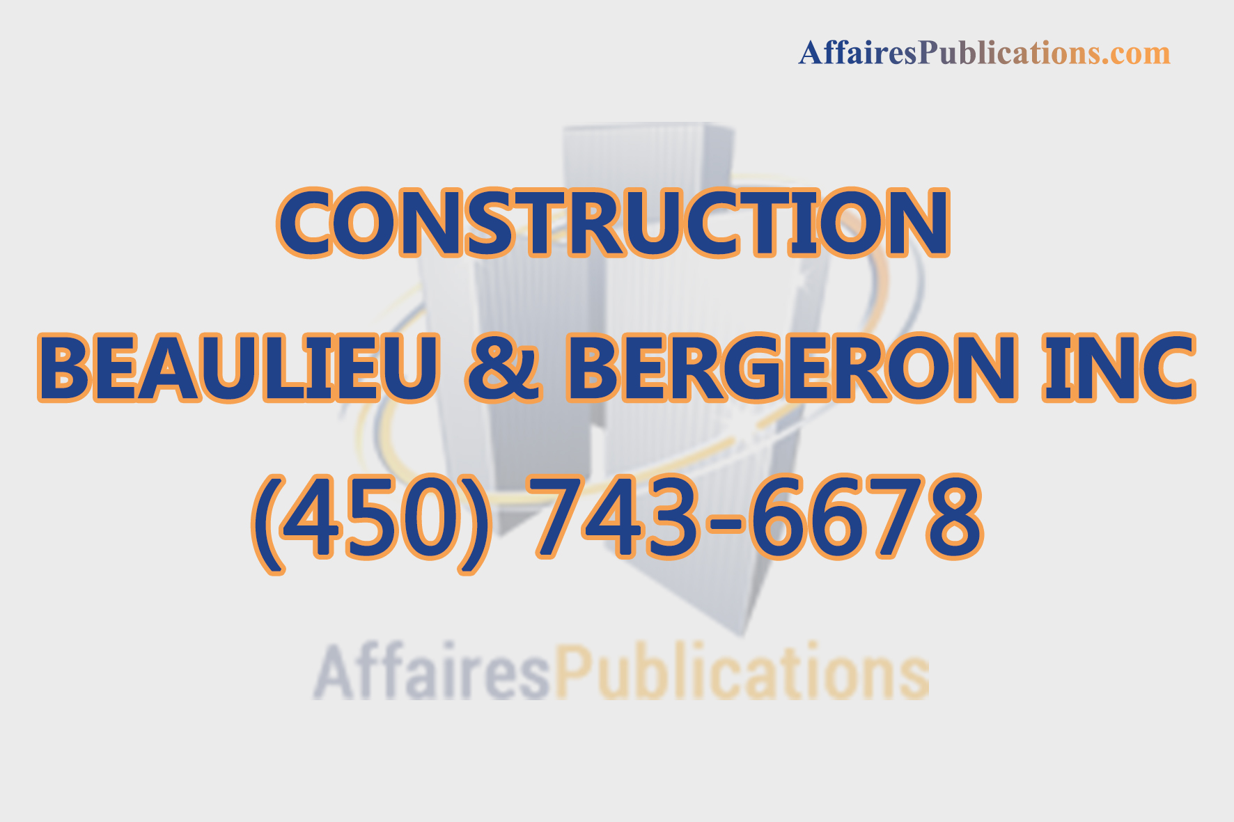 CONSTRUCTION BEAULIEU & BERGERON INC