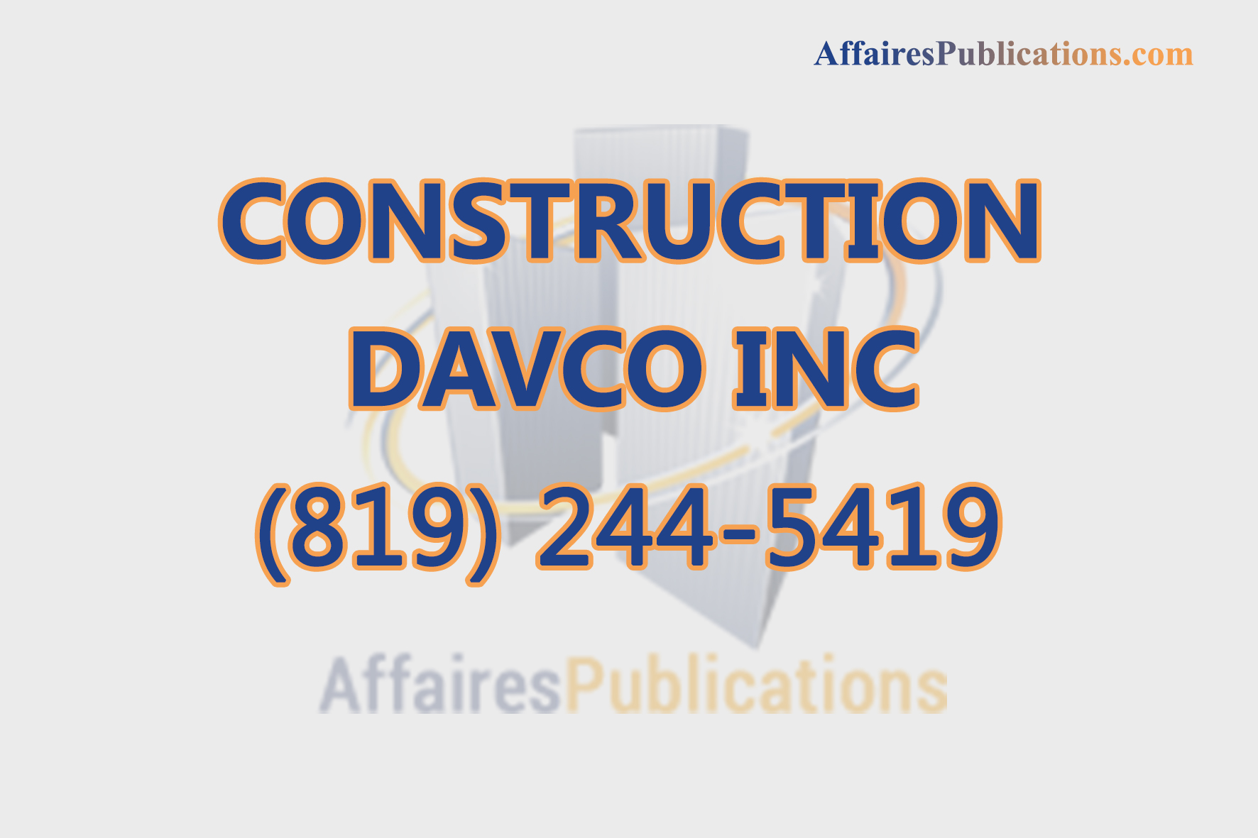 CONSTRUCTION DAVCO INC