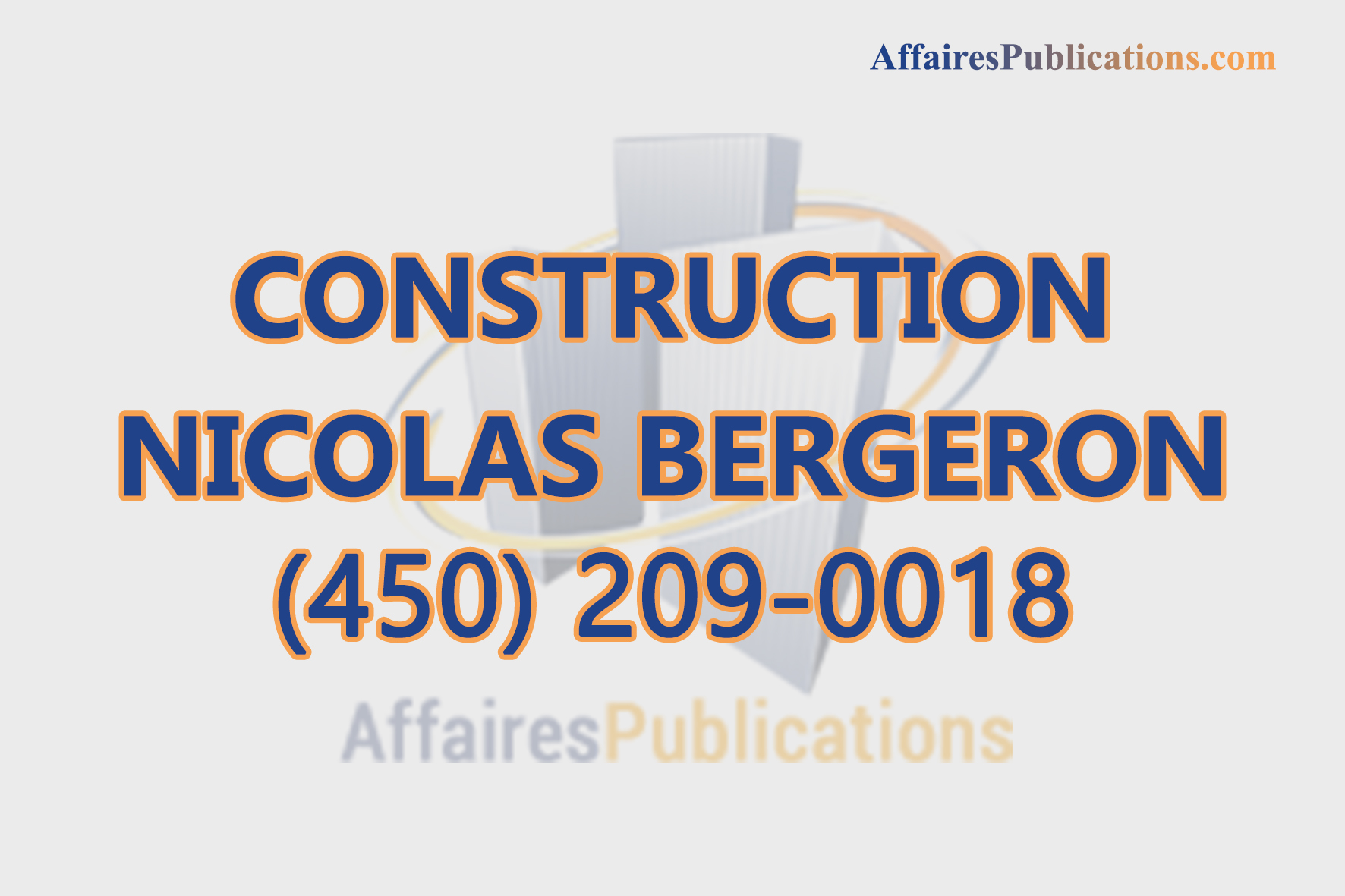 CONSTRUCTION NICOLAS BERGERON