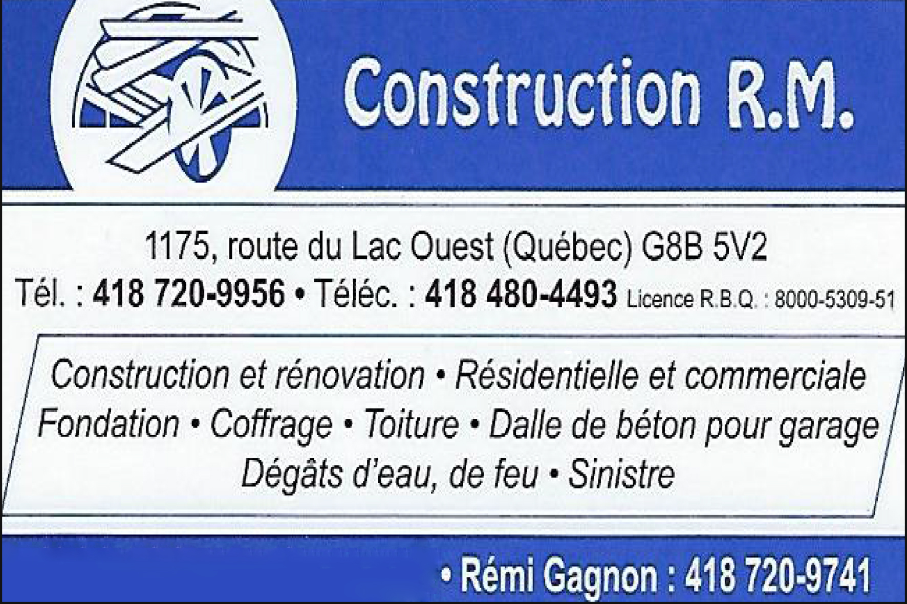 CONSTRUCTION R.M. ENR
