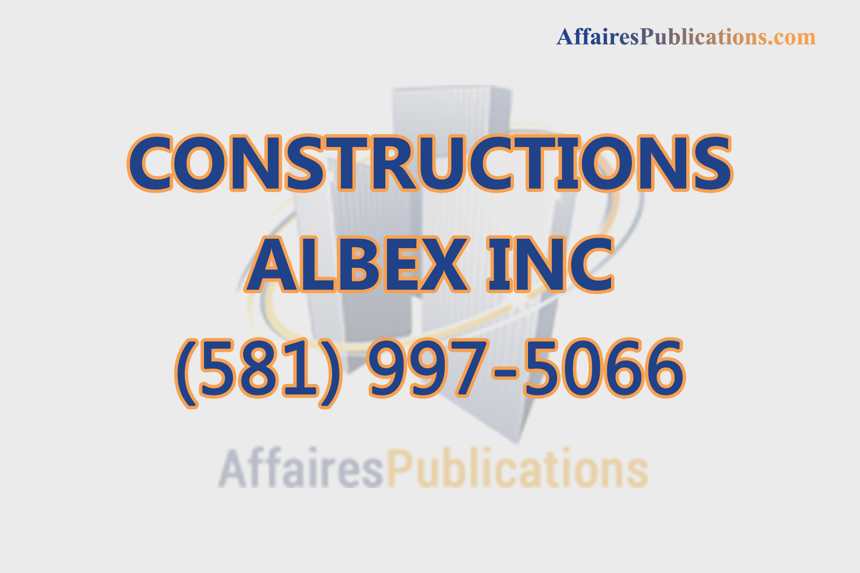 CONSTRUCTIONS ALBEX INC