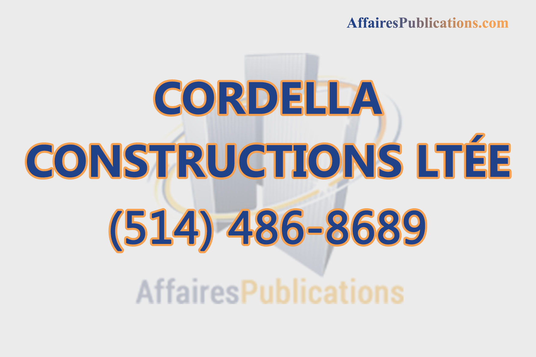 CORDELLA CONSTRUCTIONS LTÉE