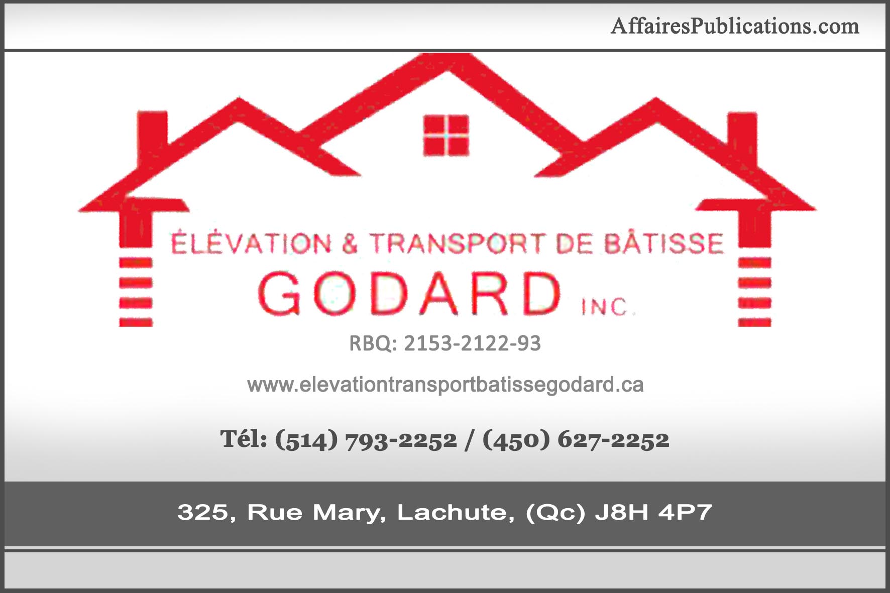 ELEVATION ET TRANSPORT DE BATISSE GODARD INC
