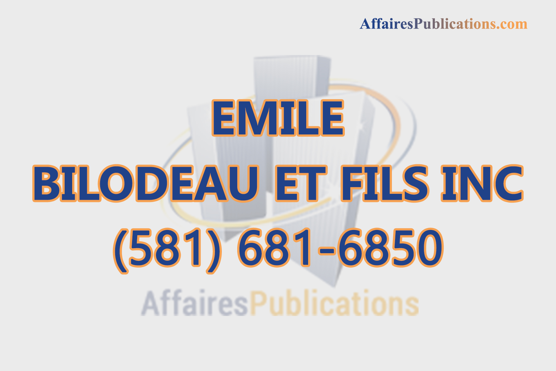EMILE BILODEAU ET FILS INC
