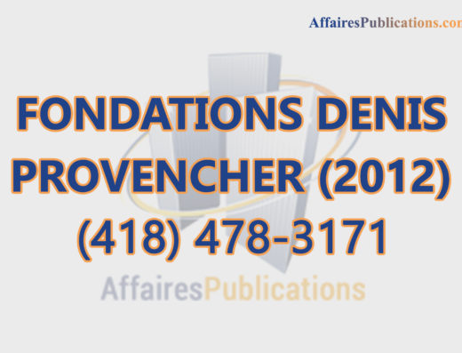 FONDATIONS DENIS PROVENCHER (2012)