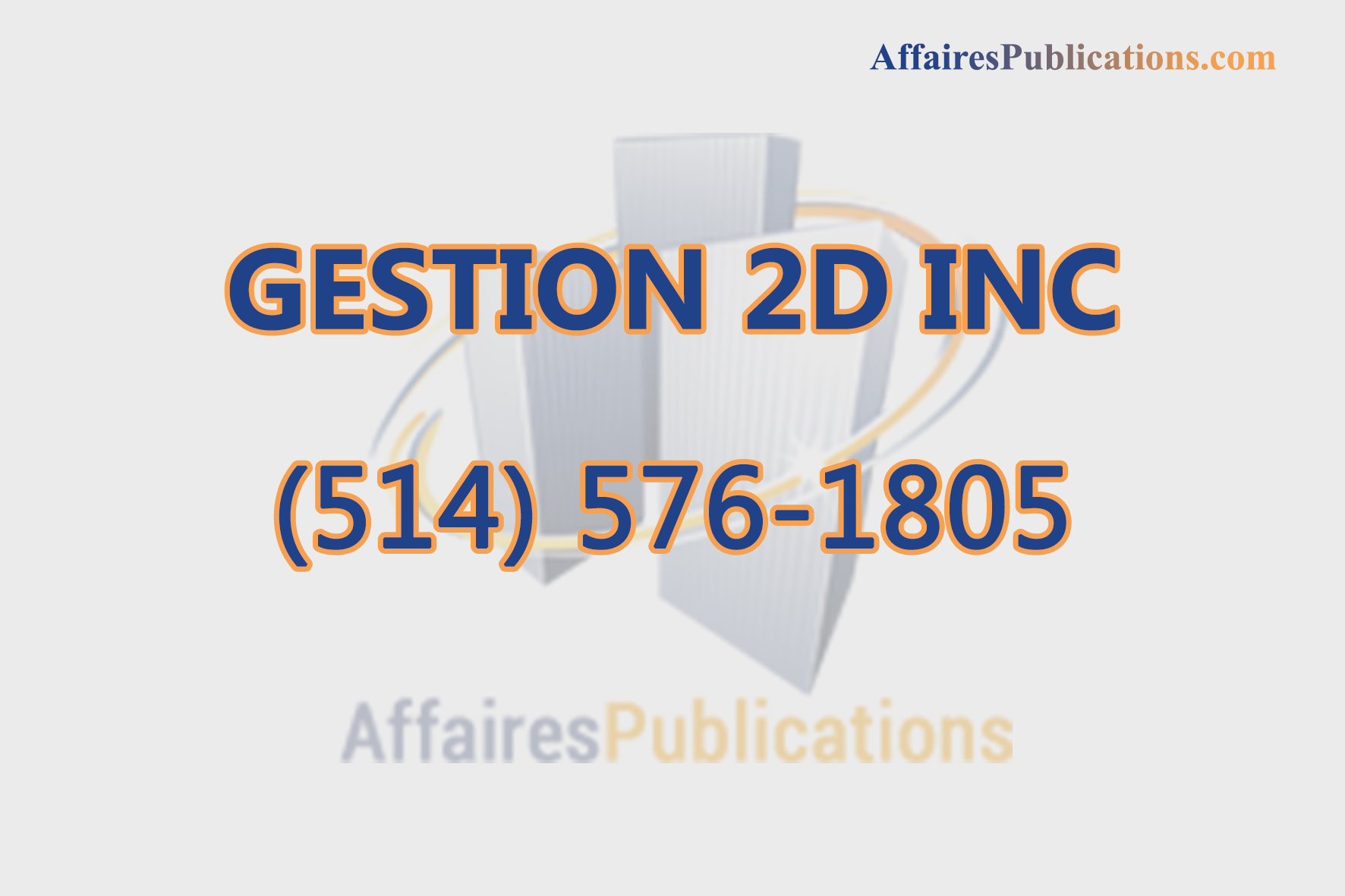 GESTION 2D INC