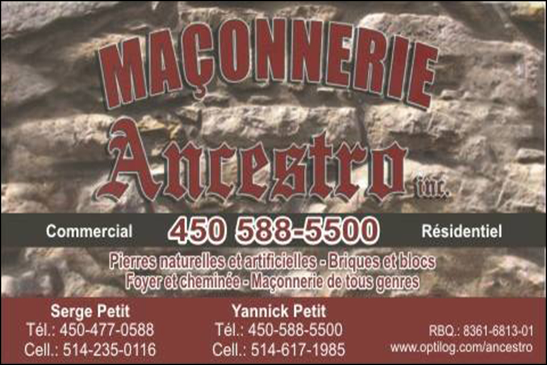 MAÇONNERIE ANCESTRO INC