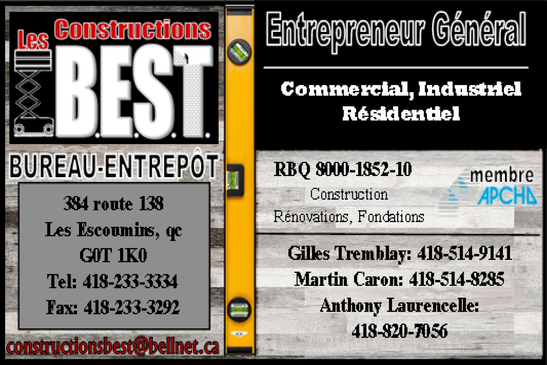 CONSTRUCTION B.E.S.T INC