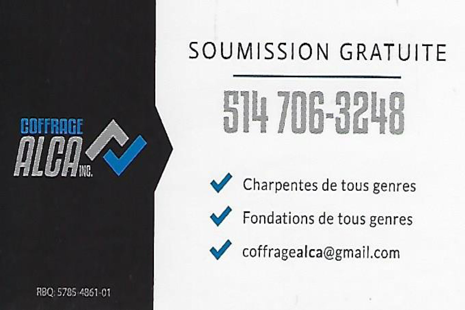 Verso carte de visite
