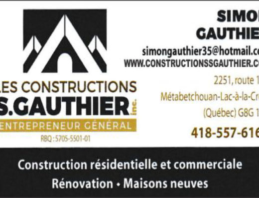 CONSTRUCTIONS S GAUTHIER INC