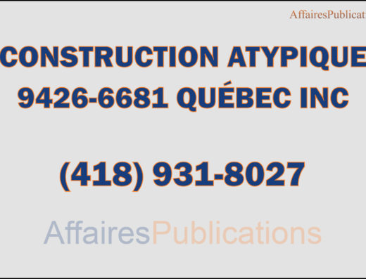 CONSTRUCTION ATYPIQUE <br/> 9426-6681 QUÉBEC INC