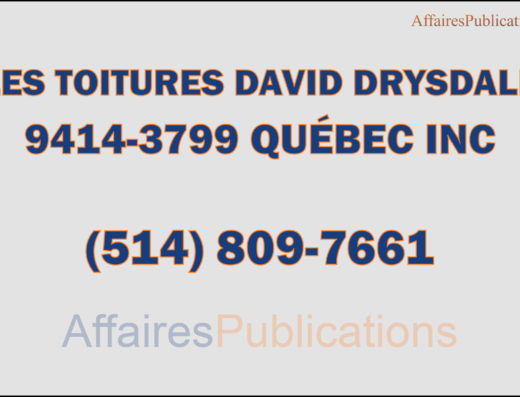 LES TOITURES DAVID DRYSDALE <br/> 9414-3799 QUÉBEC INC