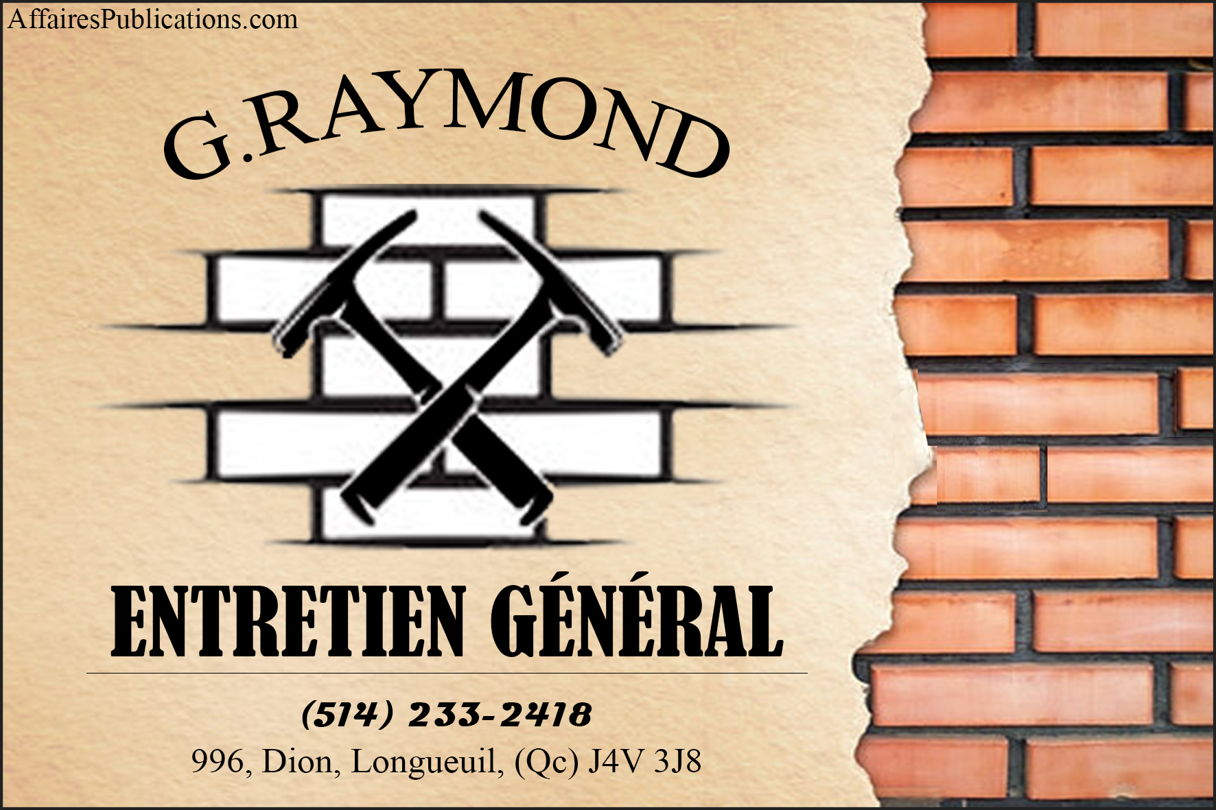 G.RAYMOND ENTRETIEN GÉNÉRAL