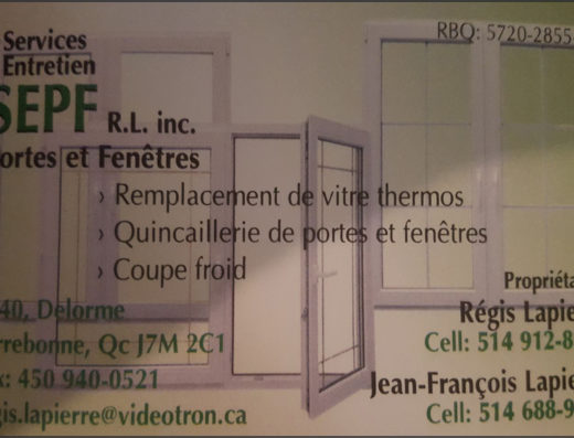 SERVICES D&rsquo;ENTRETIEN PORTES ET FENÊTRES RL INC