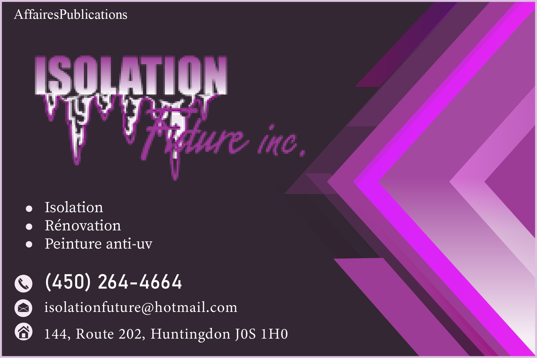 ISOLATION FUTURE INC