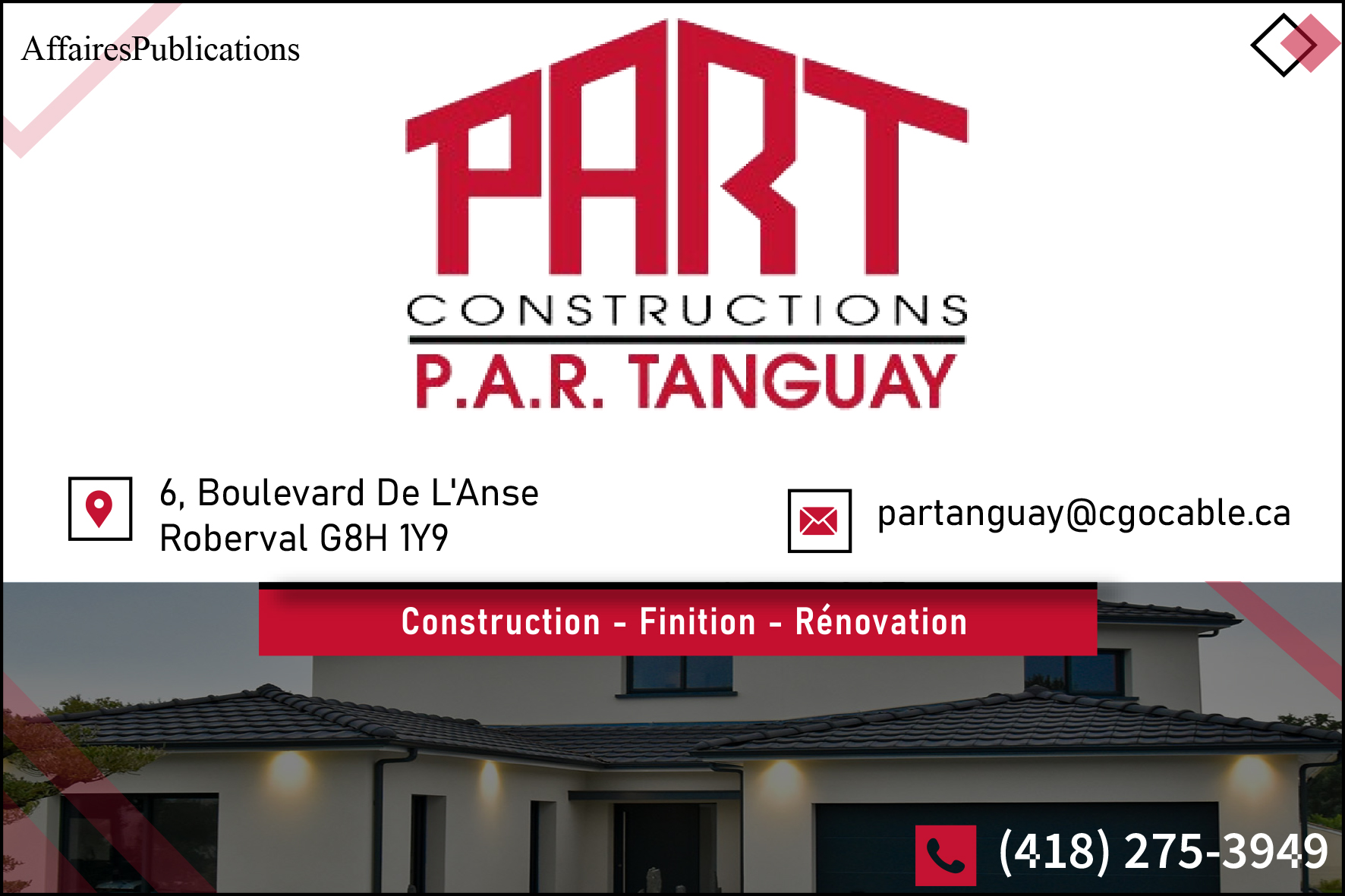 CONSTRUCTION PAR TANGUAY ENTREPRENEUR GÉNÉRAL