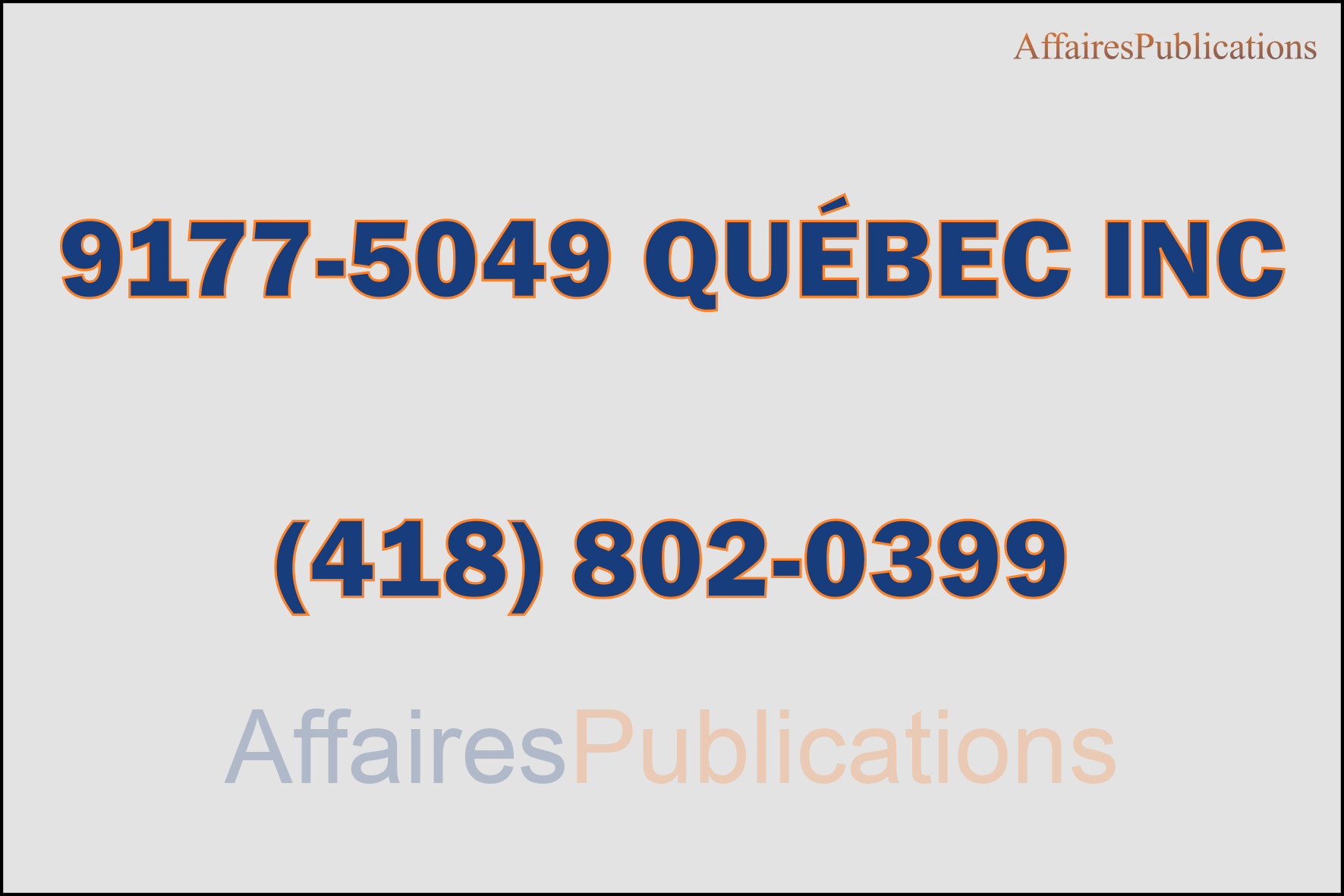 9177-5049 QUÉBEC INC
