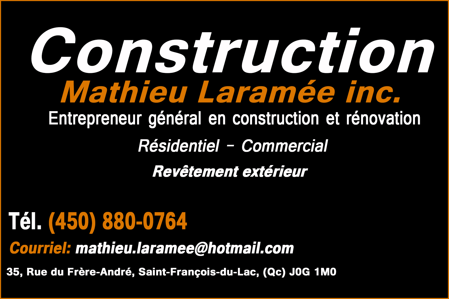 CONSTRUCTION MATHIEU LARAMÉE