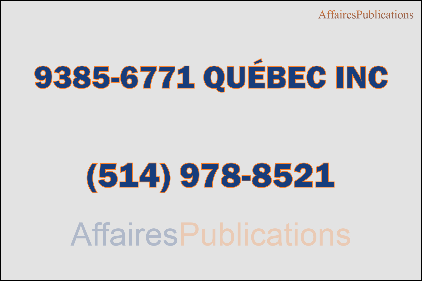 9385-6771 QUÉBEC INC