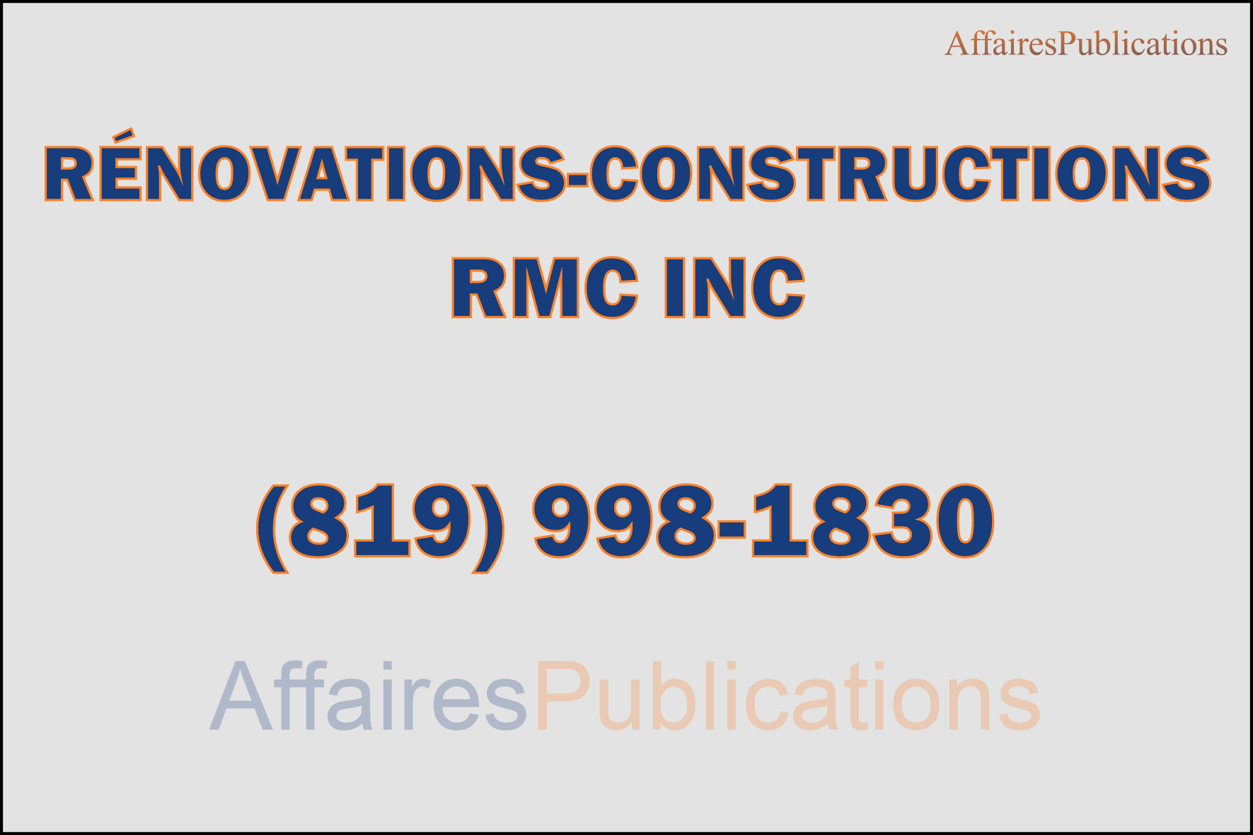 RÉNOVATIONS – CONSTRUCTIONS RMC
