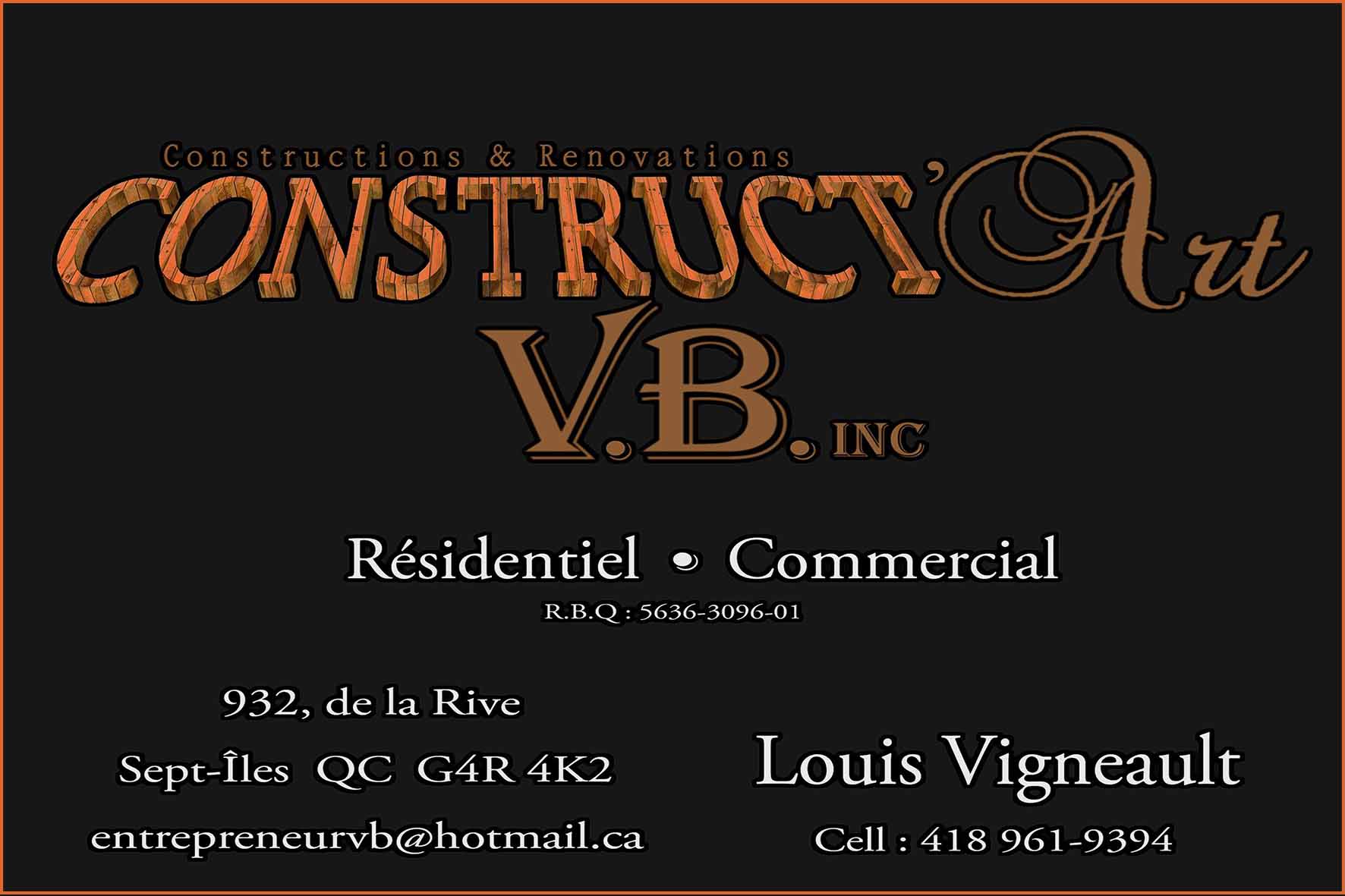 CONSTRUCTIONS ET RÉNOVATIONS CONSTRUCT&rsquo;ART V.B