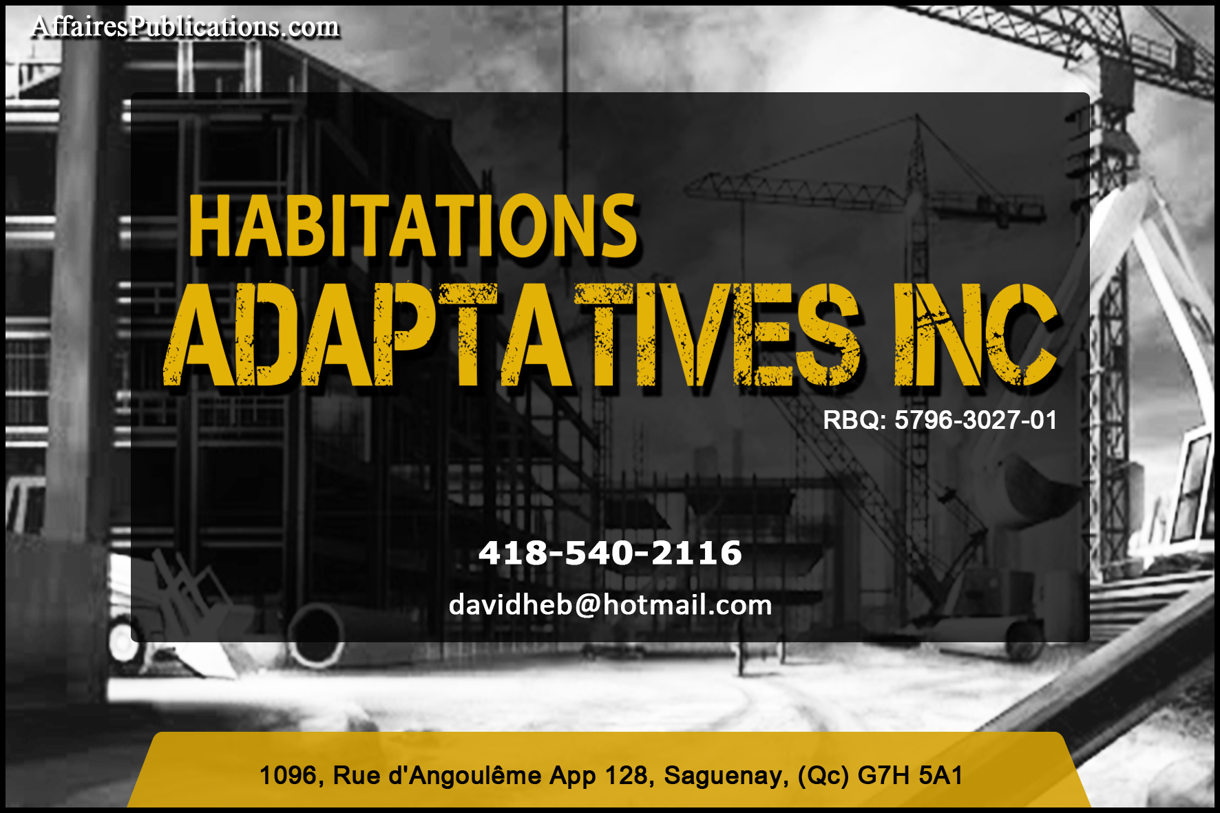 HABITATIONS ADAPTATIVES INC