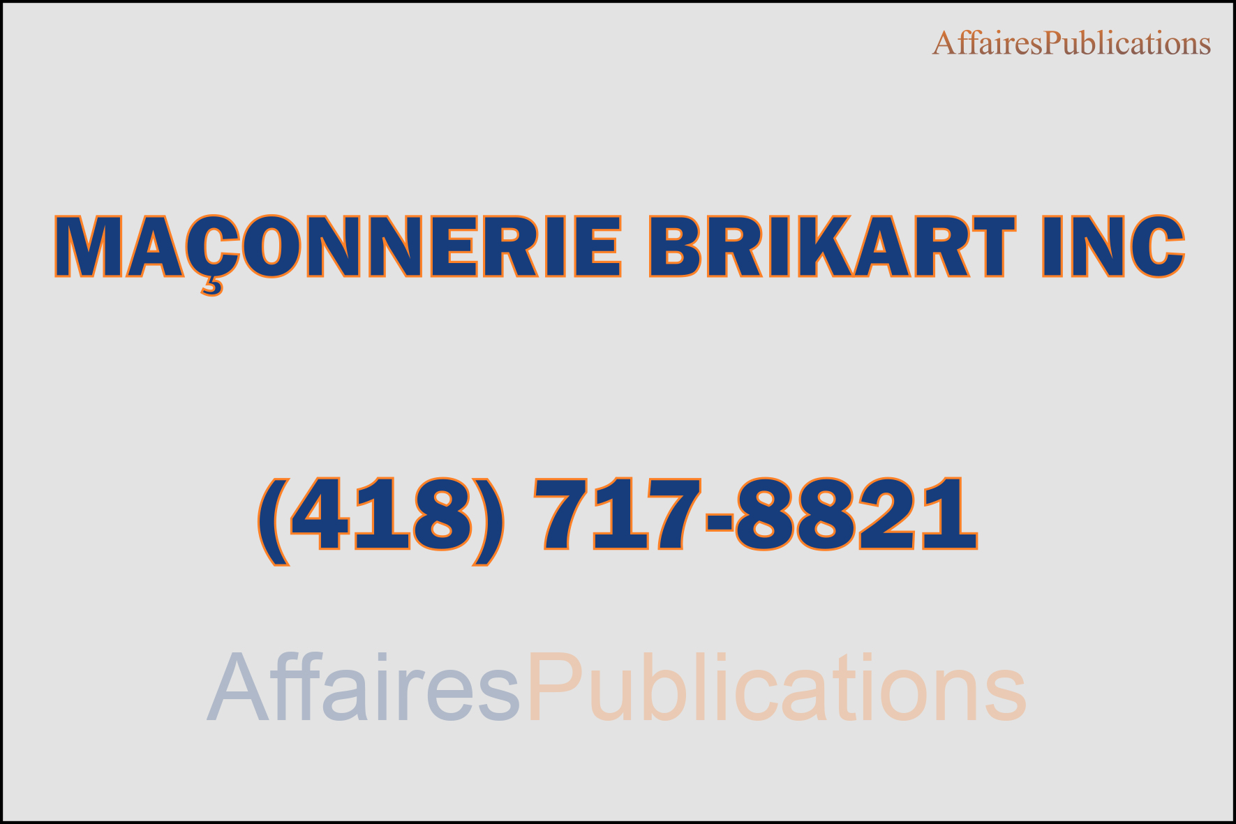 MAÇONNERIE BRIKART