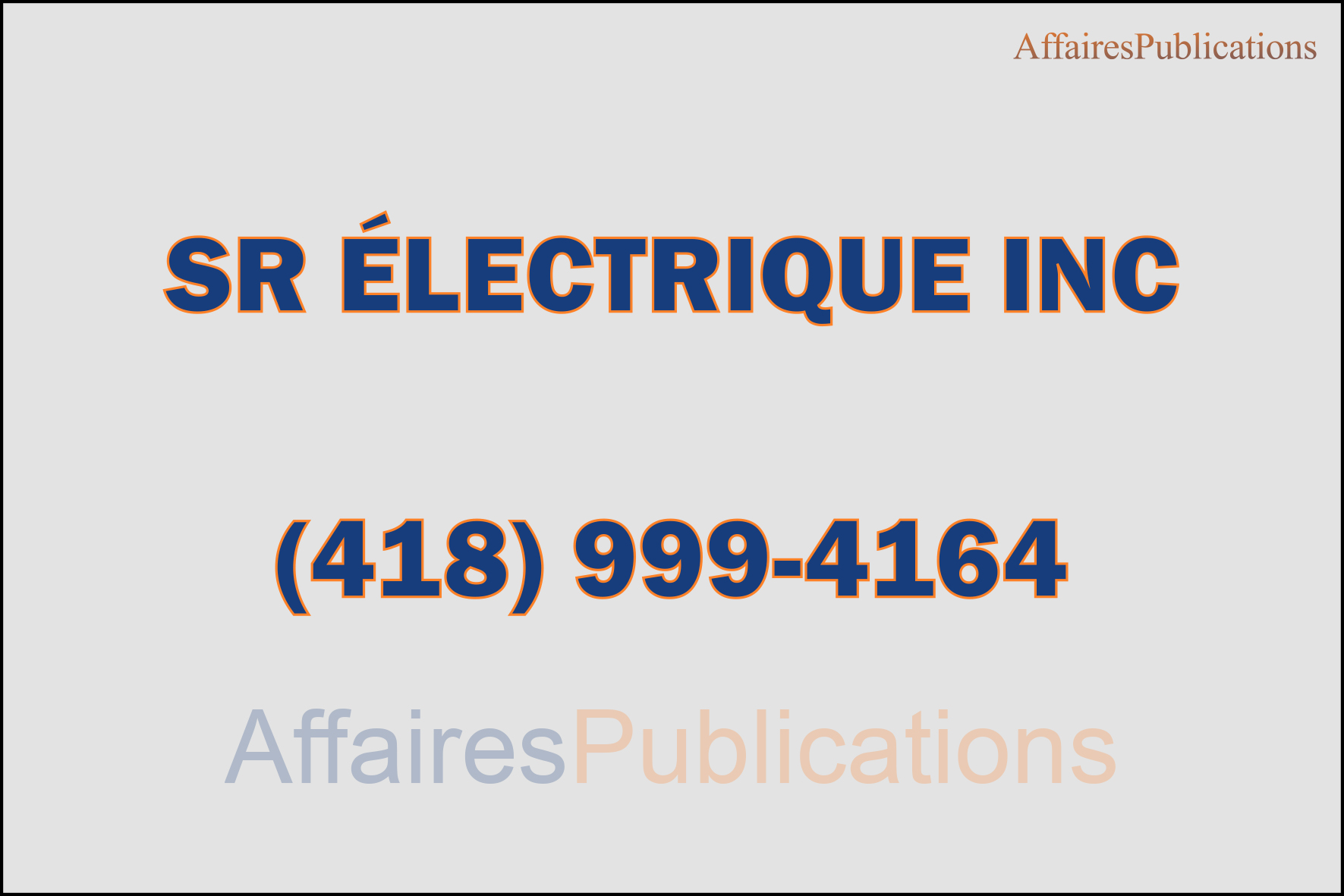 SR ÉLECTRIQUE INC