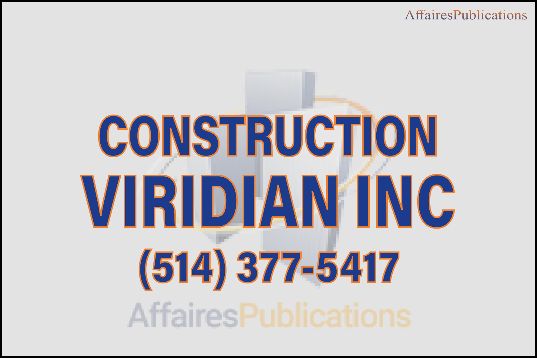 CONSTRUCTION VIRIDIAN INC