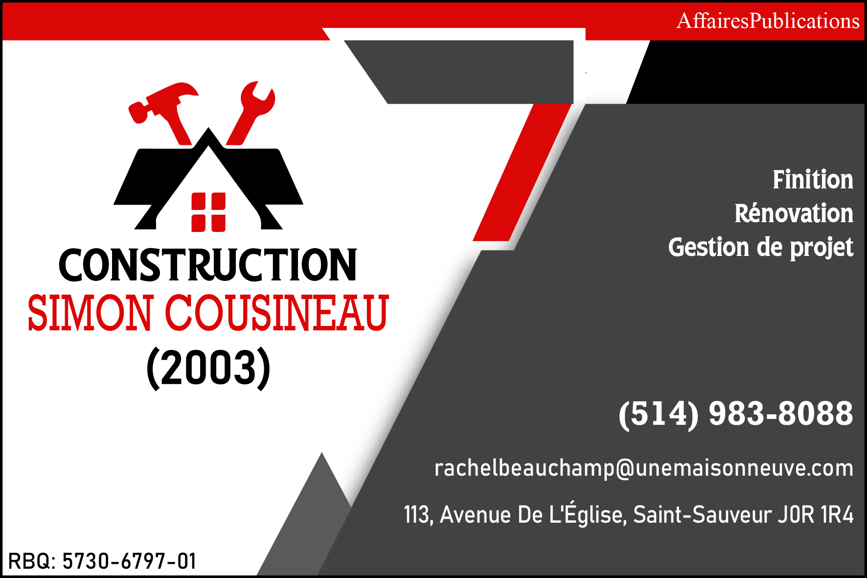 CONSTRUCTION SIMON  COUSINEAU (2003)