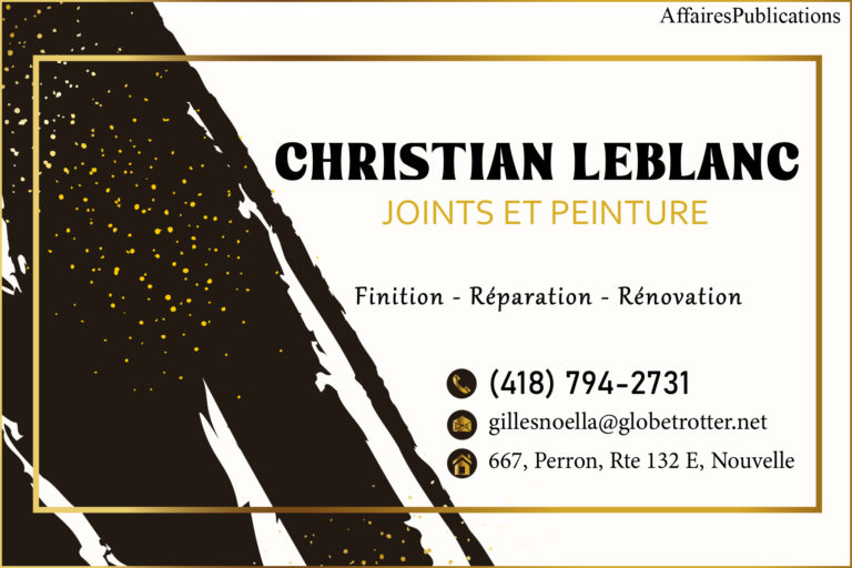 CHRISTIAN LEBLANC JOINTS ET PEINTURE