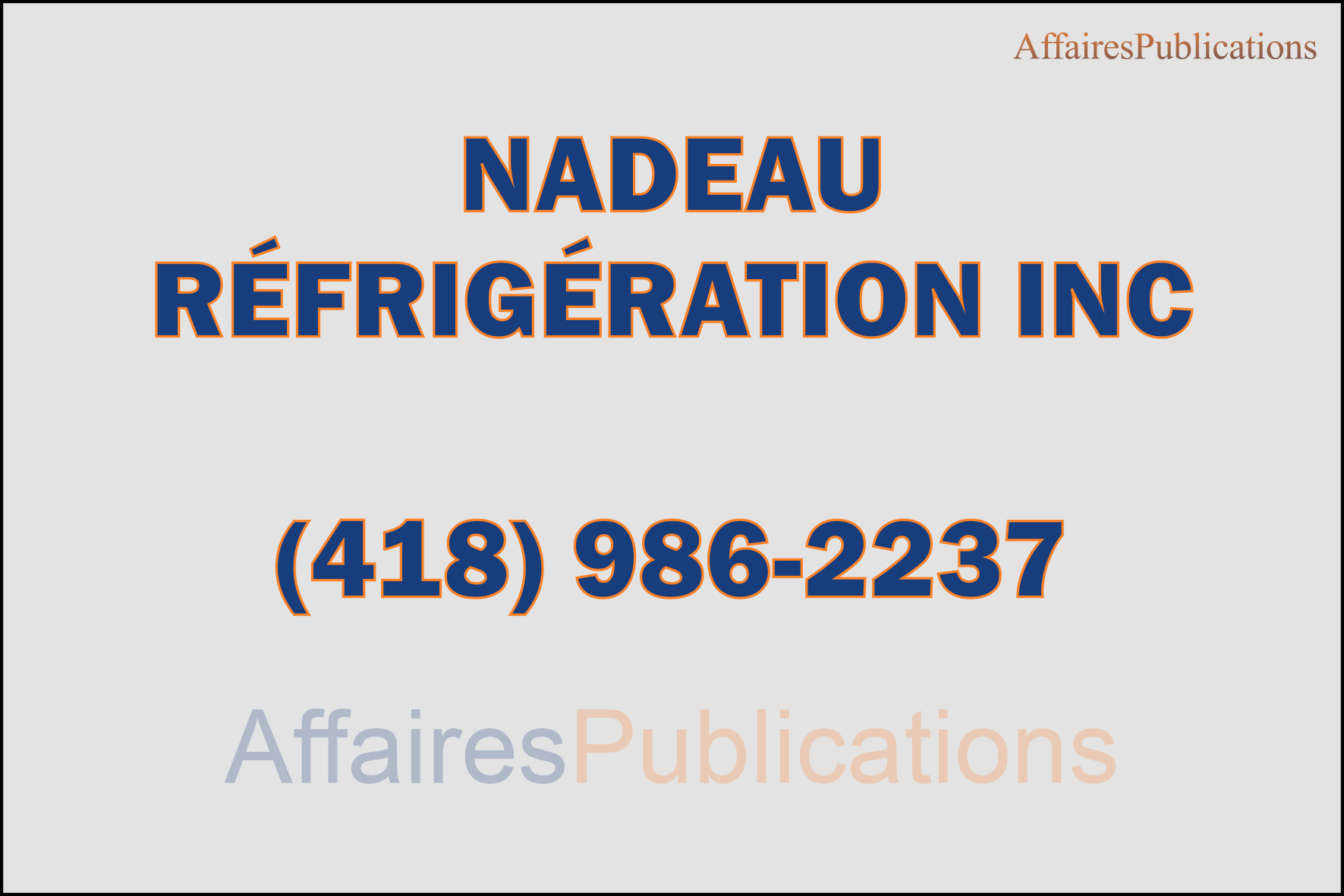 NADEAU RÉFRIGÉRATION INC